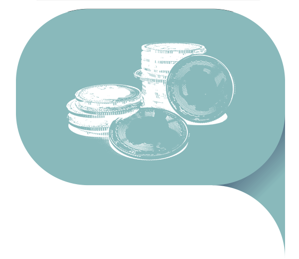 cost control report communication bubble with coins