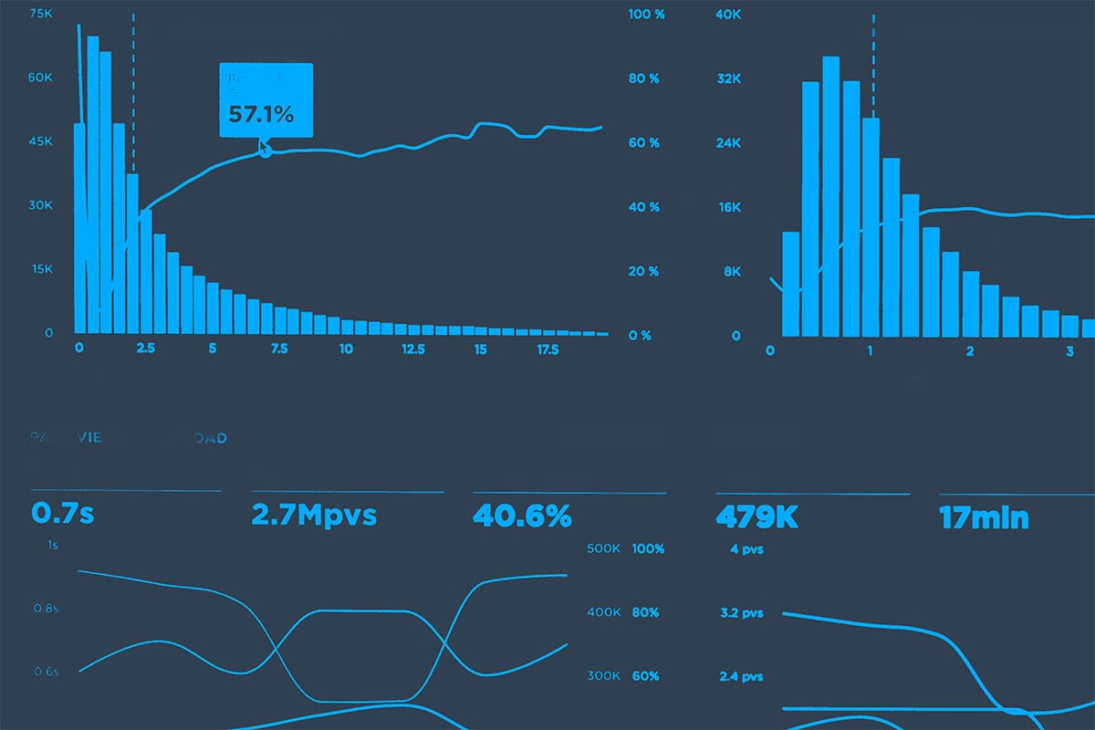 blue bar charts on navy background